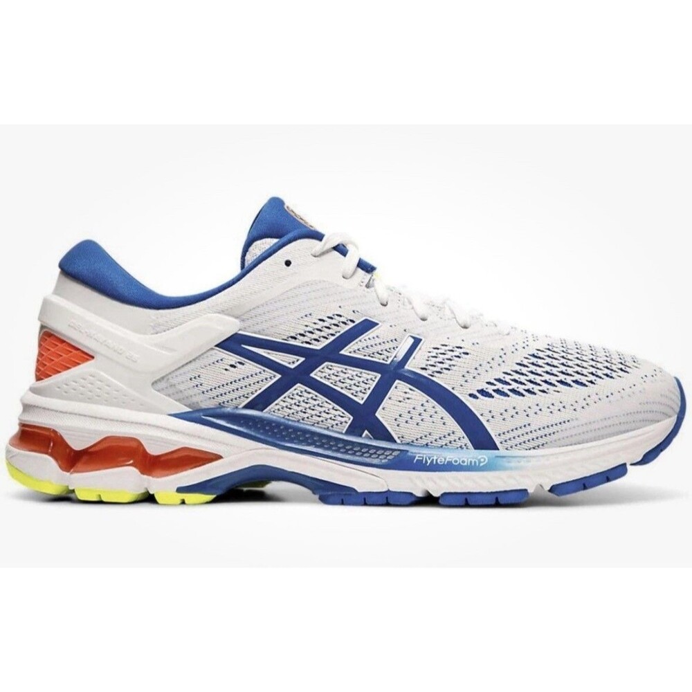 Size 10 -Mens ASICS Gel Kayano 26 White Lake Drive Running Sneakers